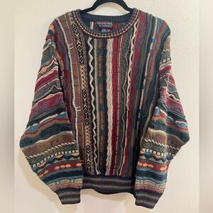 Roundtree & Yorke vintage 90s-style 3D textured knit pullover sweater
